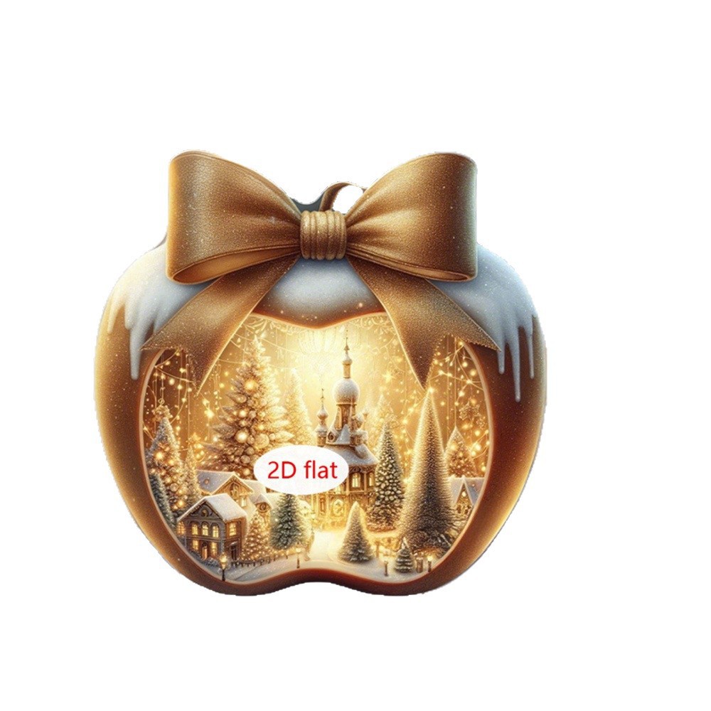 Nuevos productos transfronterizos Navidad Nochebuena Navidad Apple decoración decoración de escritorio decoración de Año Nuevo 2D acrílico