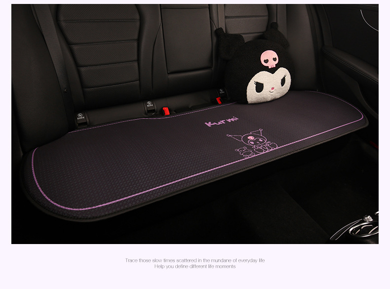 Kuromi Car Seat Cushion, Universal for All Seasons, Cute Cartoon Seat Cushion, Summer Breathable Seat Cover, Women's Rear Seat Cover