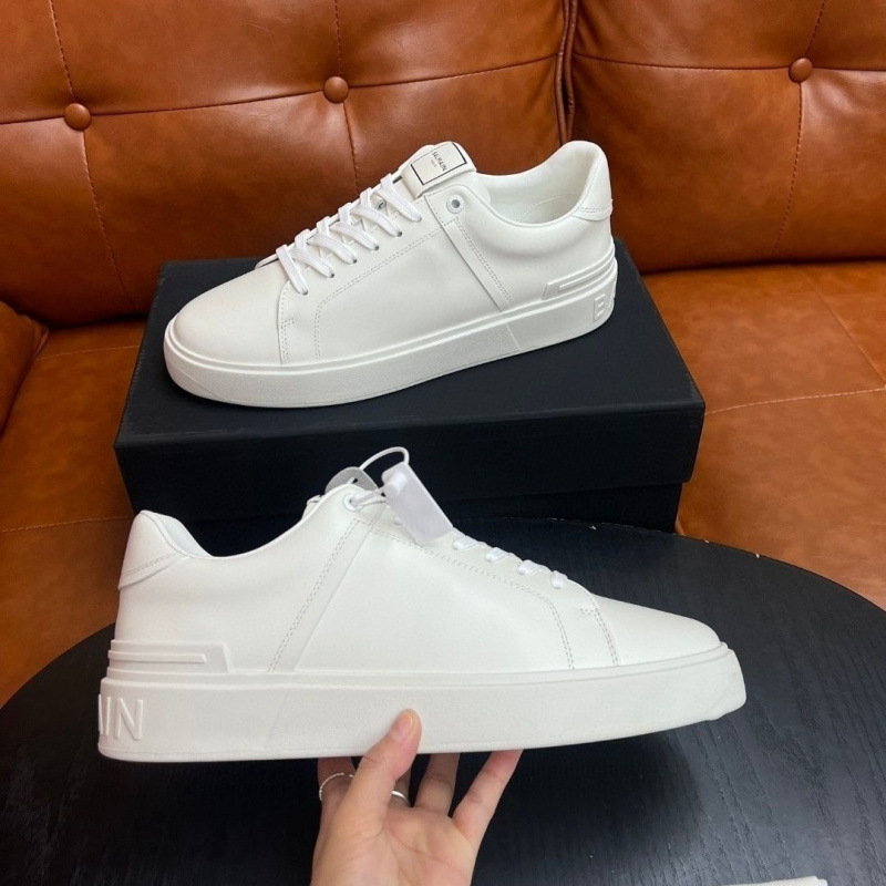 European Balmain New Korean-Style Shoes, High-End Fashion Leather Casual Men's Shoes, Comfortable and Versatile