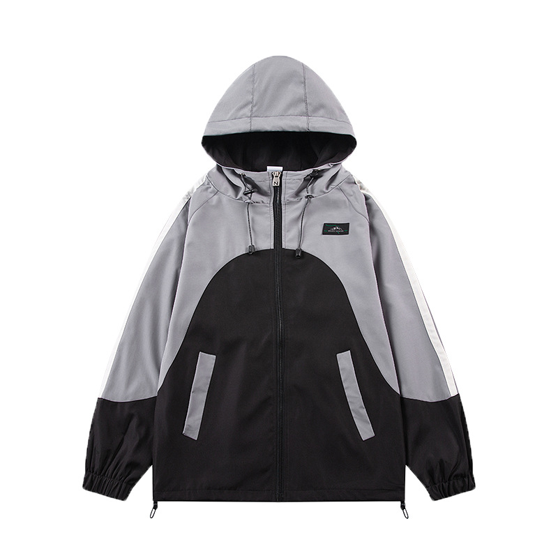 Abbigliamento da uomo Giacca Sprint con cappuccio da esterno in colore a contrasto stile montagna Giacca da uomo 2024 Autunno / Inverno Nuovo prodotto Cappotto spesso_voghion.com