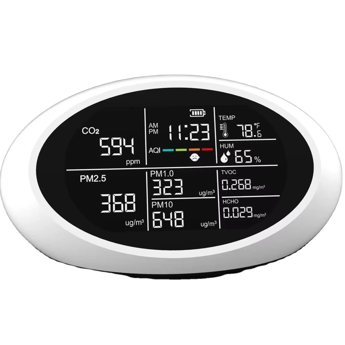 新款多功能空气质量检测仪PM2.5/HCHO/TVOC检红外传感器二氧化碳