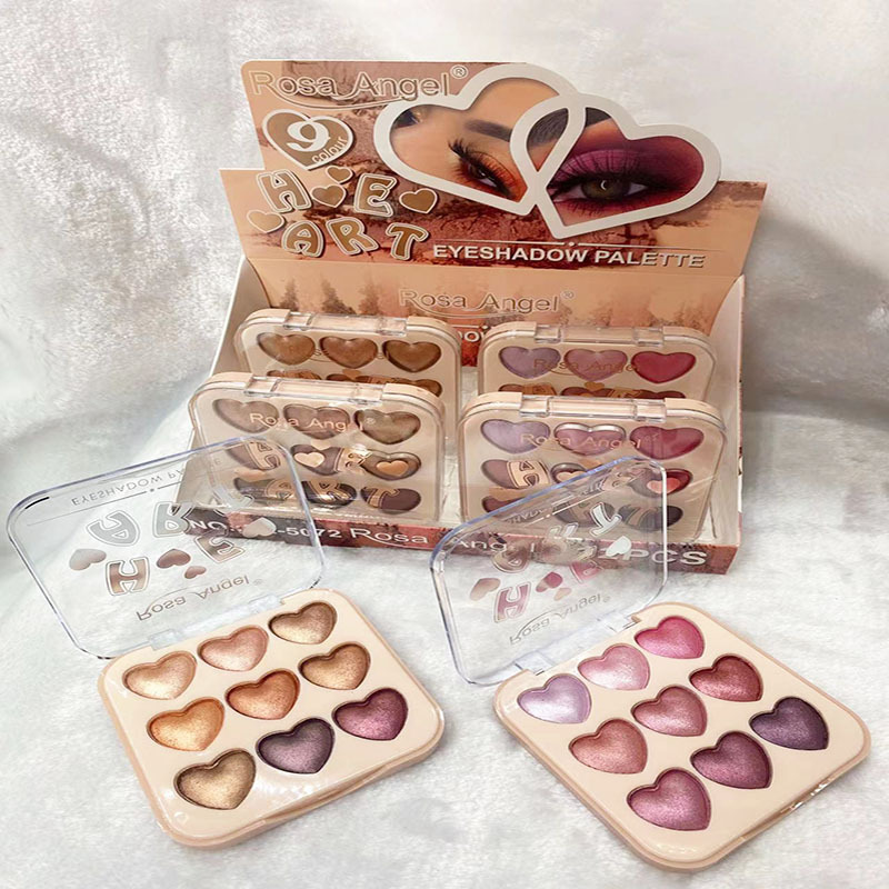 Nuevo transfronterizo Rosa Ángel 9-color resalte sombra de ojos Placa de maquillaje al por mayor Neweyeshadow