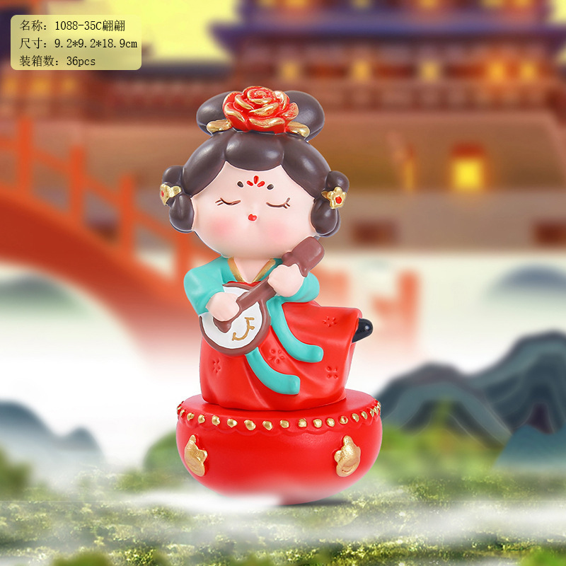 创意潮玩国色长歌大号摆件复古客厅装饰品酒店玄关工艺品直销|undefined