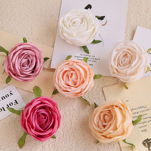 Artificial Imperial Concubine rose flower head cross-border wedding flower wall flower row decoration handmade DUY wholesale hot selling flower head multi-color
