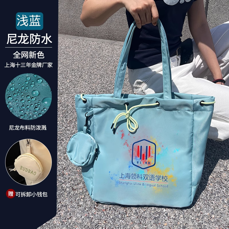 森馬ナイロンキャンバスバッグカスタムロゴ手提げキャンバスバッグトートバッグナイロン防水カバンワンショルダー学校ギフト|undefined