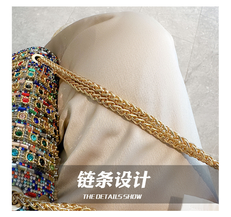 New foreign trade European and American retro underarm bag, casual and fashionable rhinestone small bag, niche single-shoulder bag, crossbody dinner bag undefined