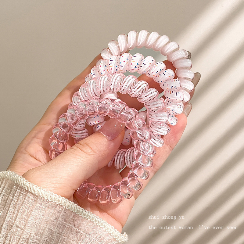 Caricatura encantadora anillo de pelo pulgar no daña el cabello de los niños correa de correa pequeña cuerda de cabello para niñas cuerda de cabello