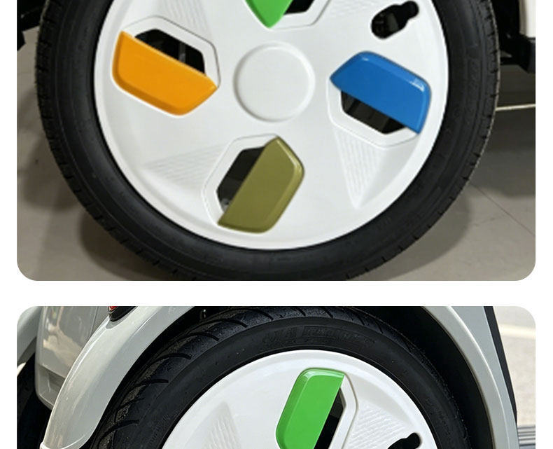 10inch Colorful Wheel Hub Covers Suitable for Electric Tricycles and Full-Cab Mobility Scooters, with Snap-On Installation and Dustproof Protective Cover