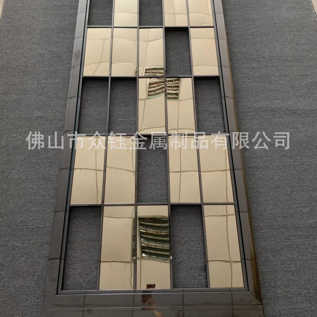 拉丝钛金无指纹不锈钢屏风 众钰拉丝玫瑰金无指纹不锈钢屏风厂家