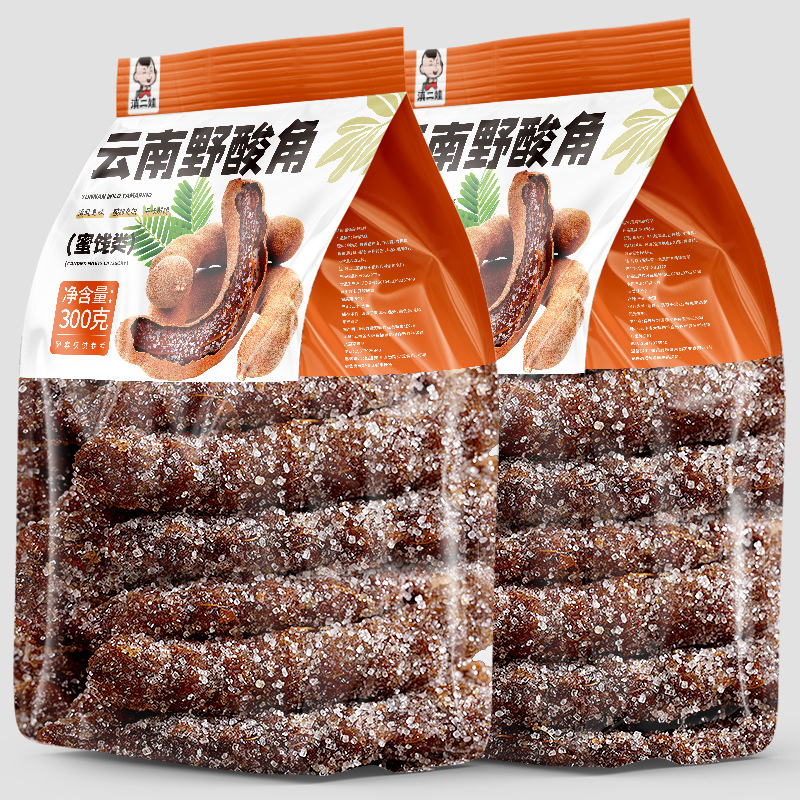 滇二娃云南野酸角300g去壳甜酸角蜜饯儿时办公室孕妇休闲零食批发