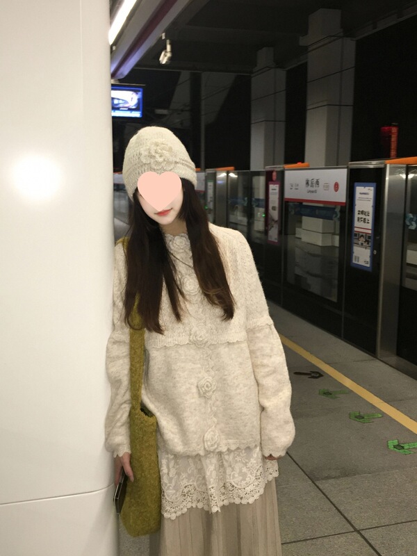千金感套装开春甜美温柔系花朵毛衣开衫叠穿打底衫半身裙女一整套|undefined