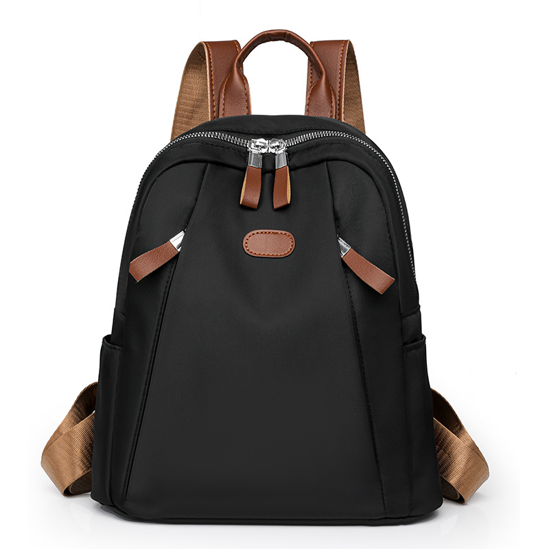 Mochila de gran capacidad para mujer 2024 nueva mochila de nailon para mujer de color de contraste para estudiantes universitarios