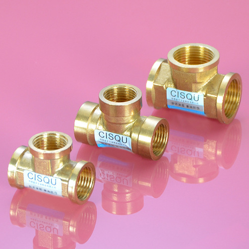 Wholesale 4/6 points copper tee joint three outer wire inner wire outer outer inner thread gas pipe water heater water pipe accessories
