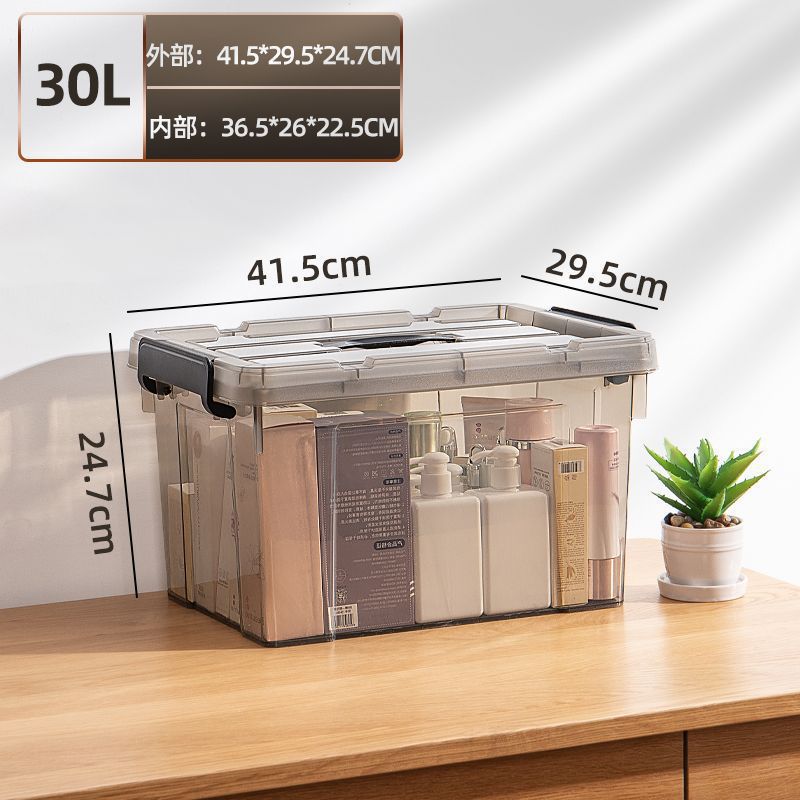 Caja de almacenamiento de Chenning gran capacidad caja de acabado de plástico transparente cubierta caja de almacenamiento de ropa doméstica