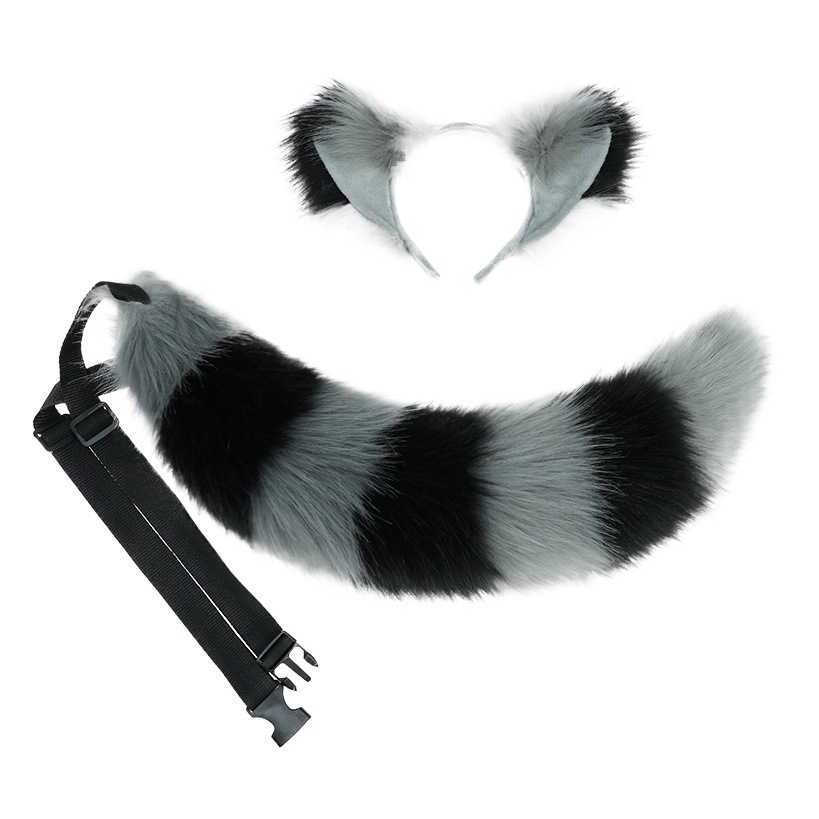 De una sola pieza de entrega de felpa bestia oreja KC tocado Cosplay cola accesorios hechos a mano zorro oído diadema traje de cola de zorro