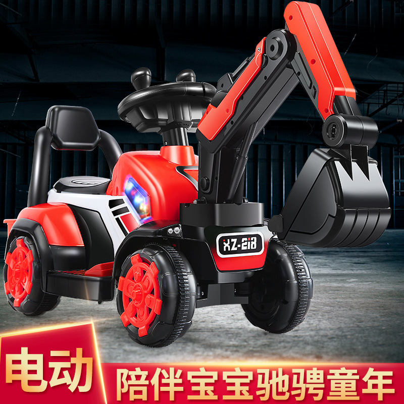 Excavadora eléctrica para niños coche de juguete coche de ingeniería para niños puede ser controlado remotamente excavadora puede sentarse excavadora gancho image 3