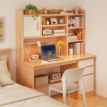 书桌书架一体带书柜卧室台式电脑桌简易桌椅家用学生学习写字桌子