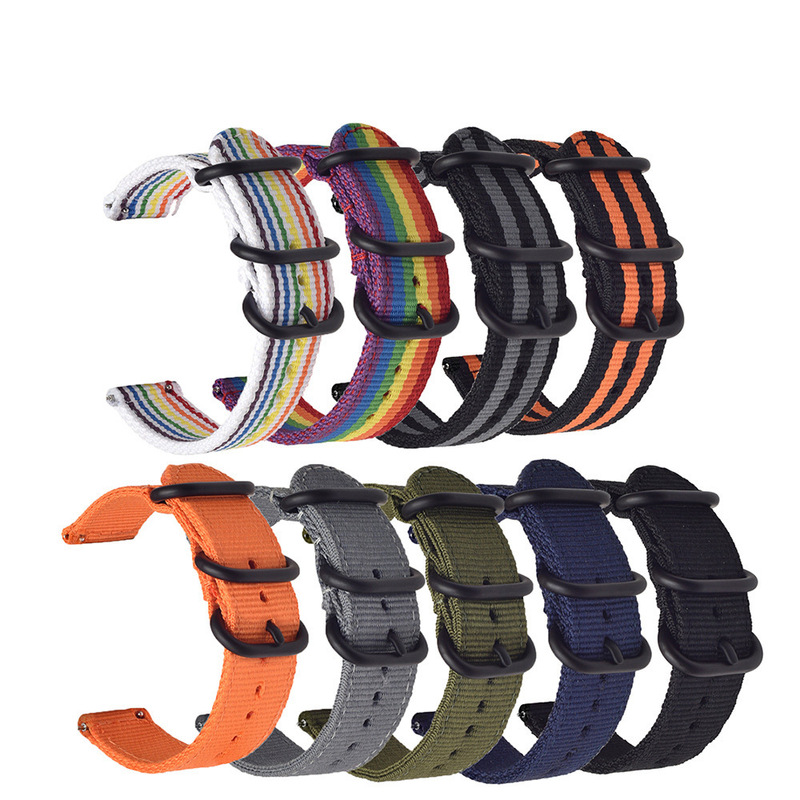 Samsung Gear S3/S2 Thickened Nylon Canvas Watch Band Quick Detach Universal Strap 18/20/22/24mm