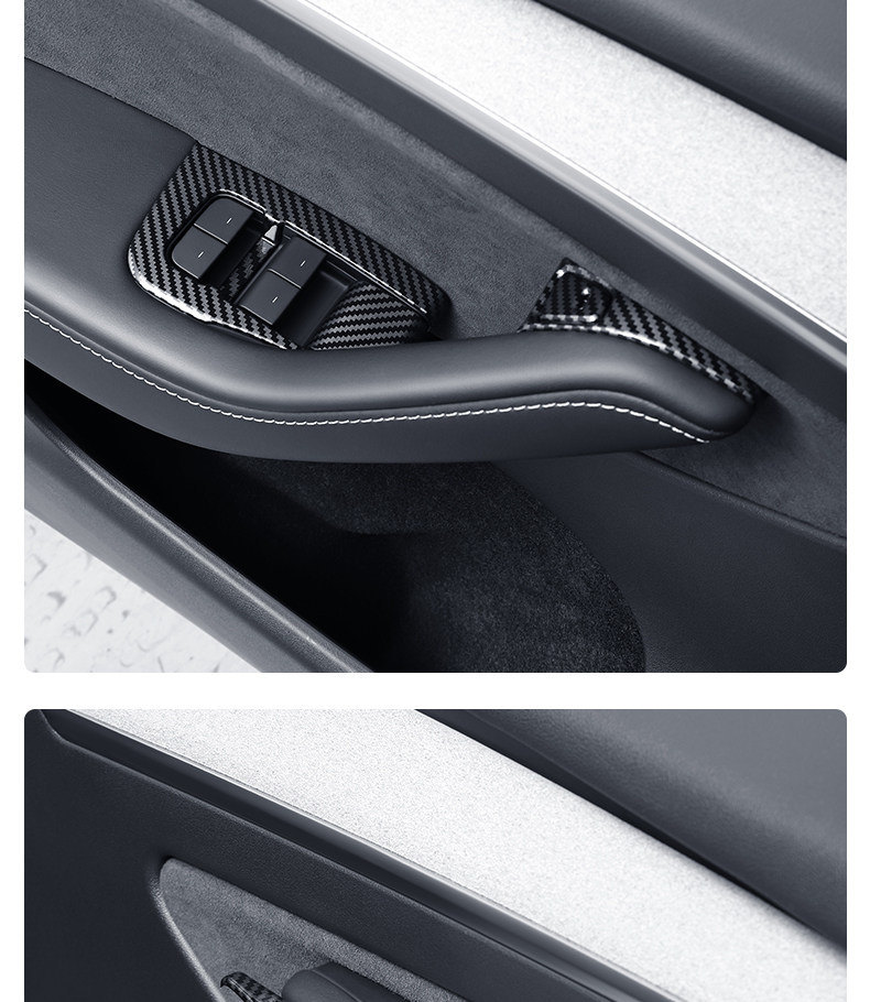 Suitable for Tesla Model 3 Y window glass lift panel decorative stickers, window buttons, and interior modification