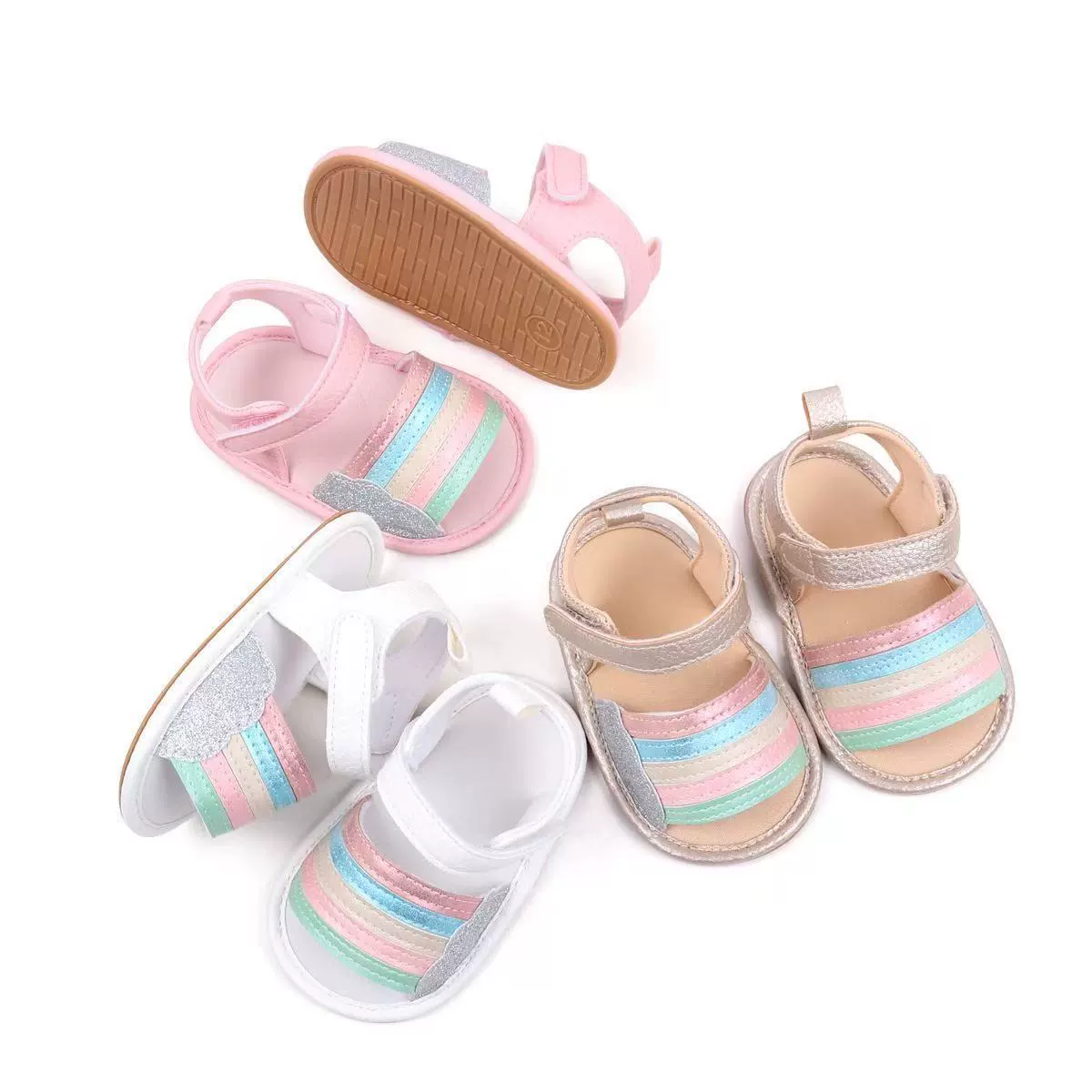 Новый детский летний мультфильм-полосатые сандалии