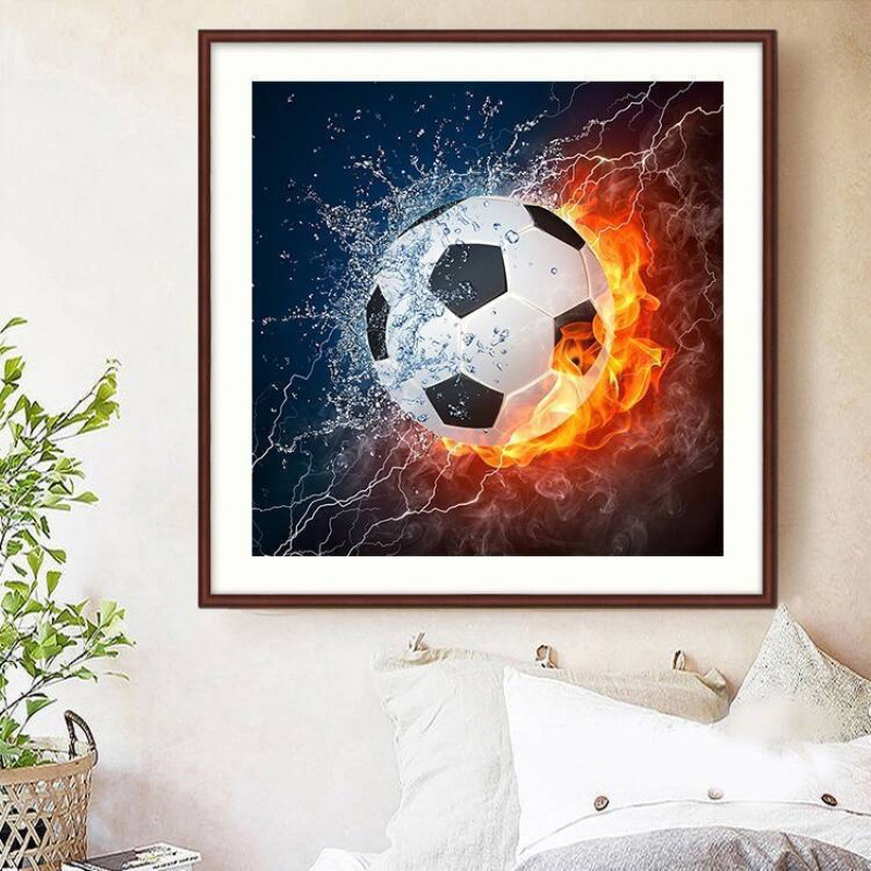 新型diy満ドリルサッカーバスケットボール5dダイヤモンド画家庭装飾画点ドリル十字刺繍工場|undefined