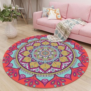 Round Carpet Simple Ethnic Style Bohemian Bedroom Computer Chair Bedside Dressing Chair Cradle Round Mat Mirror Front Blanket