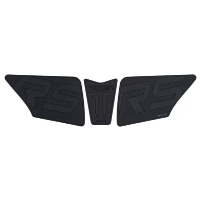 Suitable for 25 Models of Triumph 765Rs Fuel Tank Stickers, Modified Body Anti-Slip Stickers, Fuel Tank Anti-Scratch Stickers, Fuel Tank Stickers (Motorcycle helmet anti-fog film) - triumph-765rs-black-complete-set-of-fuel-tank-stickers-three-pieces-in-total