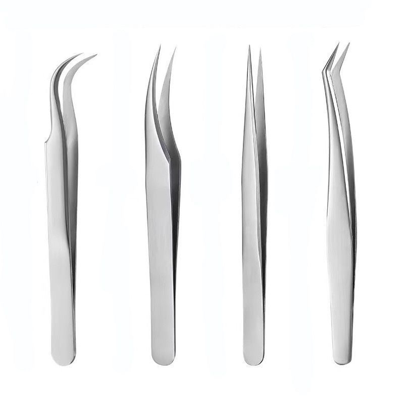Eyelash Artist's Special Stainless Steel High-Precision False Eyelash Tweezers Beauty Tool Eyelash Curler Dolphin Clip Gold Feather Clip