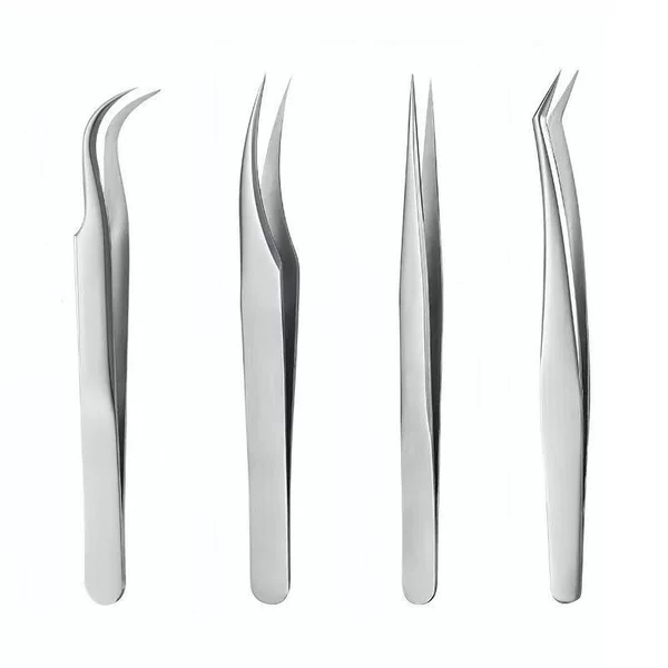 Eyelash Artist's Special Stainless Steel High-Precision False Eyelash Tweezers Beauty Tool Eyelash Curler Dolphin Clip Gold Feather Clip