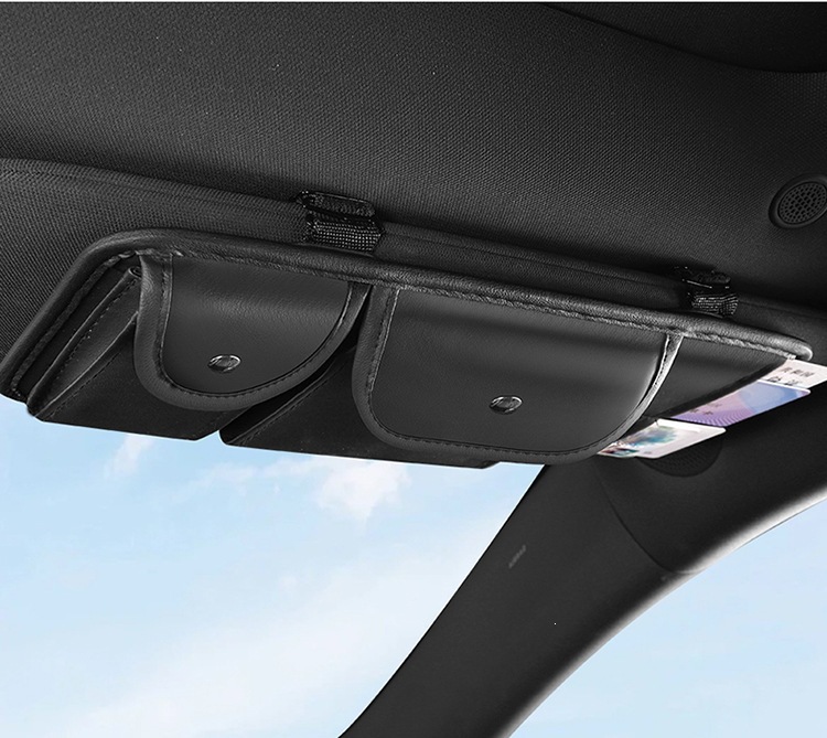 Car Sun Visor Storage Multi-Functional Car Glasses Holder, In-Car Driver's License Holder, Ticket and Card Holder Storage Bag