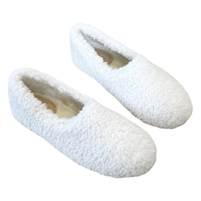 Nuevos zapatos de felpa para mujer Otoño e Invierno ropa forrada de lana de cordero celebridad de Internet Tods zapatos de mujer talla grande zapatos de mujer 41-43