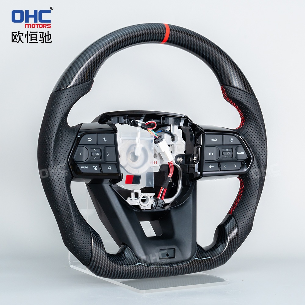 Suitable for 16-21 Models of Toyota Land Cruiser Lc200Lc300 Transfer-Printed Carbon Fiber Pattern Steering Wheel Assembly
