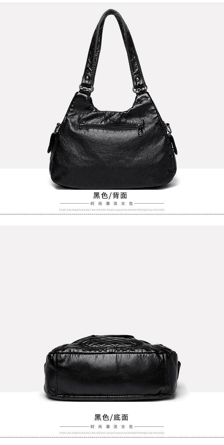 2023 New Mom Bag, washed leather casual commuting bag, women's large-capacity handbag, European and American style soft leather single-shoulder bag undefined