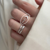 Tide, adjustable ring, simple and elegant design, 2024 years, on index finger, Japanese and Korean