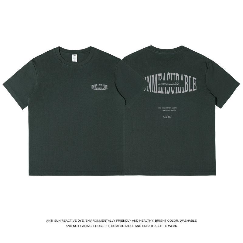 メンズ夏服ゆったり純綿半袖メンズカジュアルTシャツトレンドブランドメンズ個性派プリントトップスins女性卸売|undefined