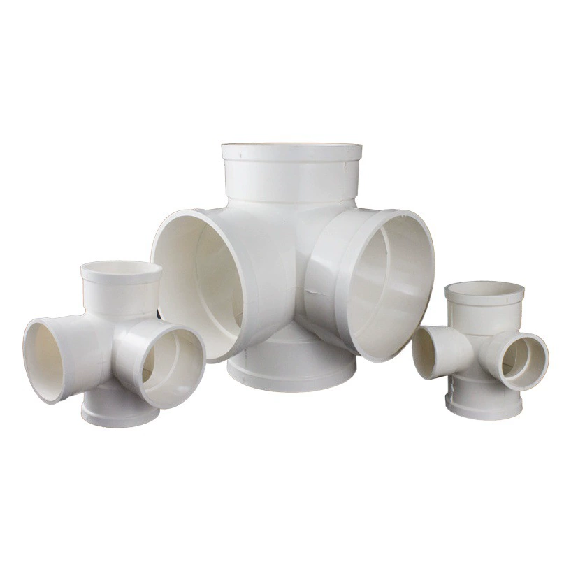 ПВХ трехмерный четырехходовой воды диаметром 90 градусов под прямым углом Quad 50 75 110 фитинги для канализационных труб под прямым углом четыре