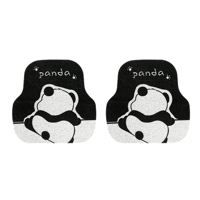 Driving Anti-Dirty Decoration Car Mat – Universal Foot Pad - rear-row-2-pieces-wall-panda