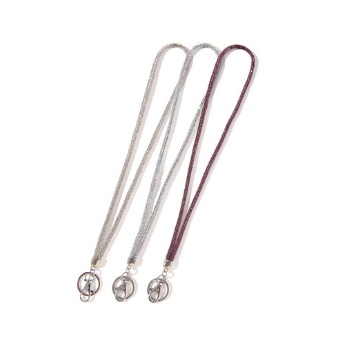 Cross-border diamond inlaid phone lanyard AB water diamond ID lanyard Crystal phone necklace pendant Engraved diamond exhibition badge