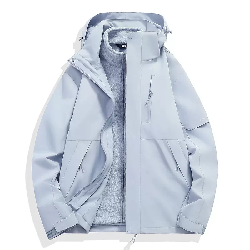 冲锋衣定制印字logo防风防水登山服可拆卸内胆三合一男女款工作服