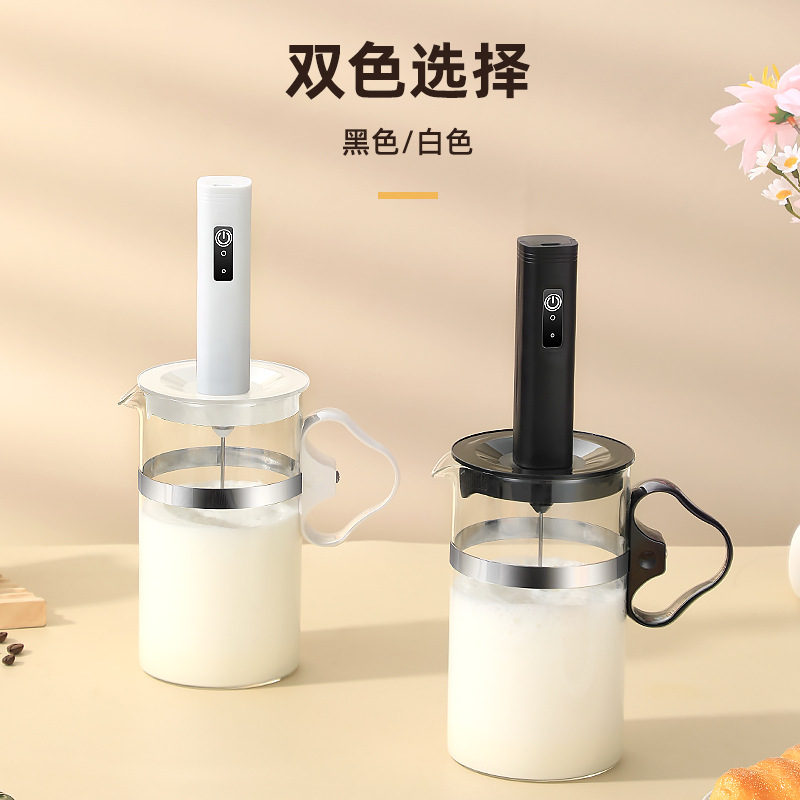 D04二合一套裝-白色雙彈簧 / 3W奶泡器電動打蛋器