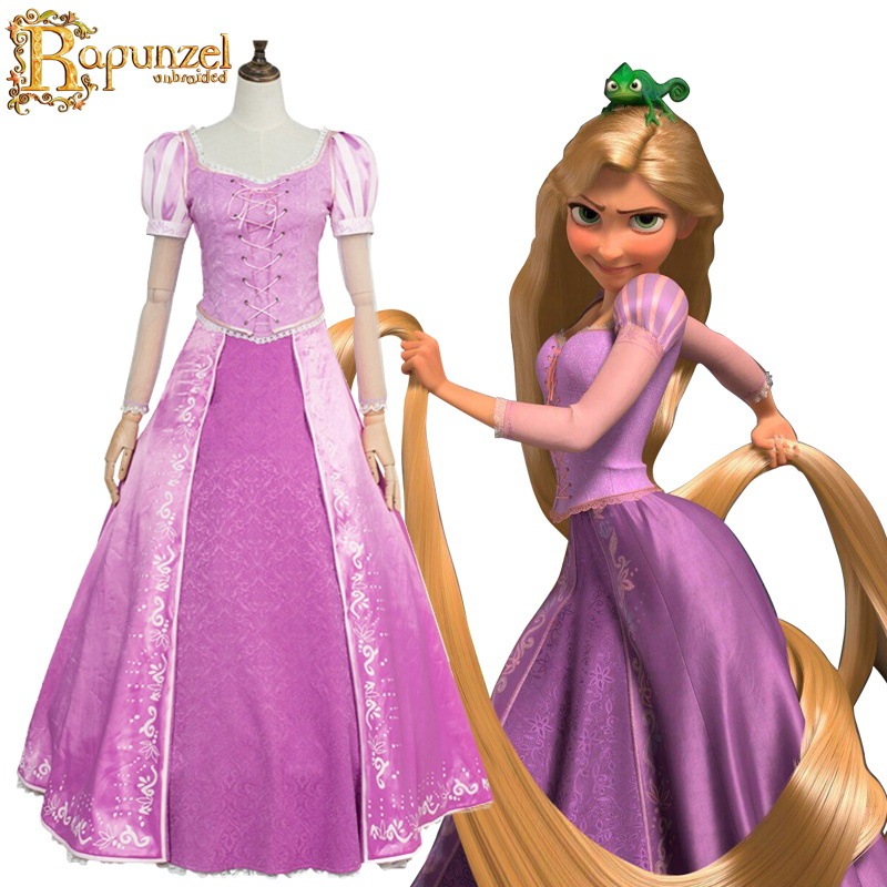 Enchanted Cos Costume Rapunzel Cosplay Costume Halloween Rapunzel Two-Dimensional Animation Costume Enchanted Cos Costume Rapunzel Cosplay Costume Halloween Rapunzel Two-Dimensional Animation Costume