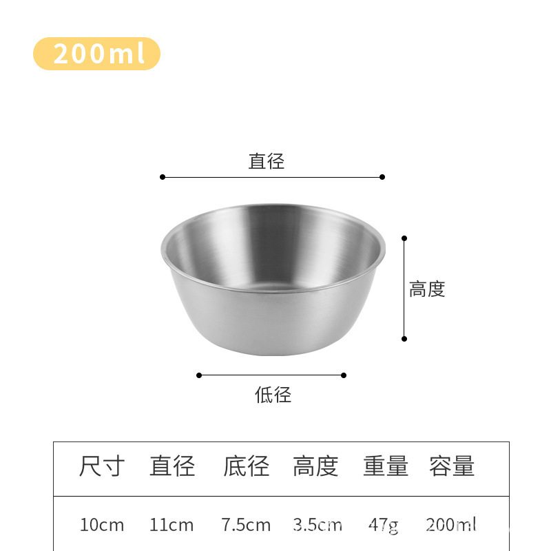 韩式304不锈钢米酒碗带把手金色料理碗银色碗小吃碗高颜值调料碗|undefined