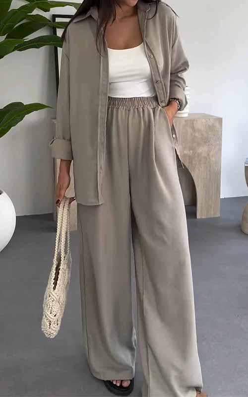 In-stock European American Foreign Trade Women's Clothing 2025 Spring-summer New Fashion Solid Color Loose Top And_ecoleips.com