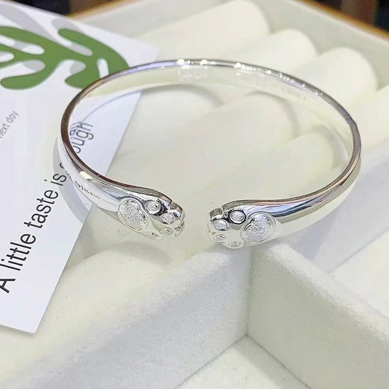 Bendito garra de gato, paz, alegría, pulsera, temperamento de nicho, diseño simple, sentido avanzado, todo fósforo, pulsera de apertura diaria, mujer
