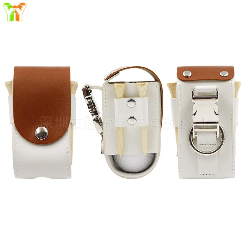  Outdoor golf storage leather sleeve waist -hanging two bag portable golf ball bag hanging waist bag