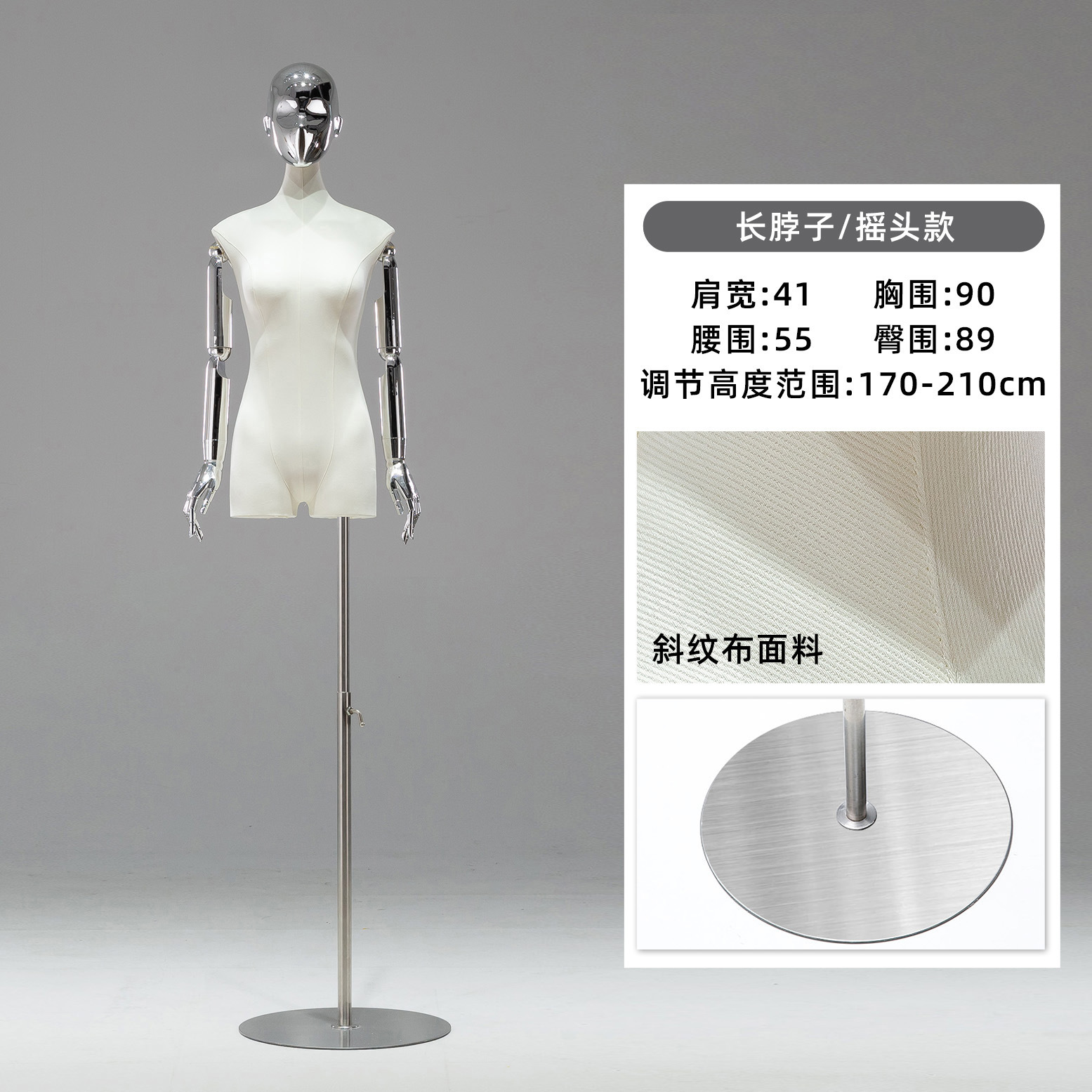 Maniquí Femenino de Busto con Clavícula de Plástico para Tiendas de Ropa y Escaparates image 11