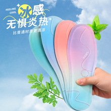 艾草薄荷鞋垫草本植物柔软吸汗夏季透气轻薄清凉鞋子通用冰感鞋垫