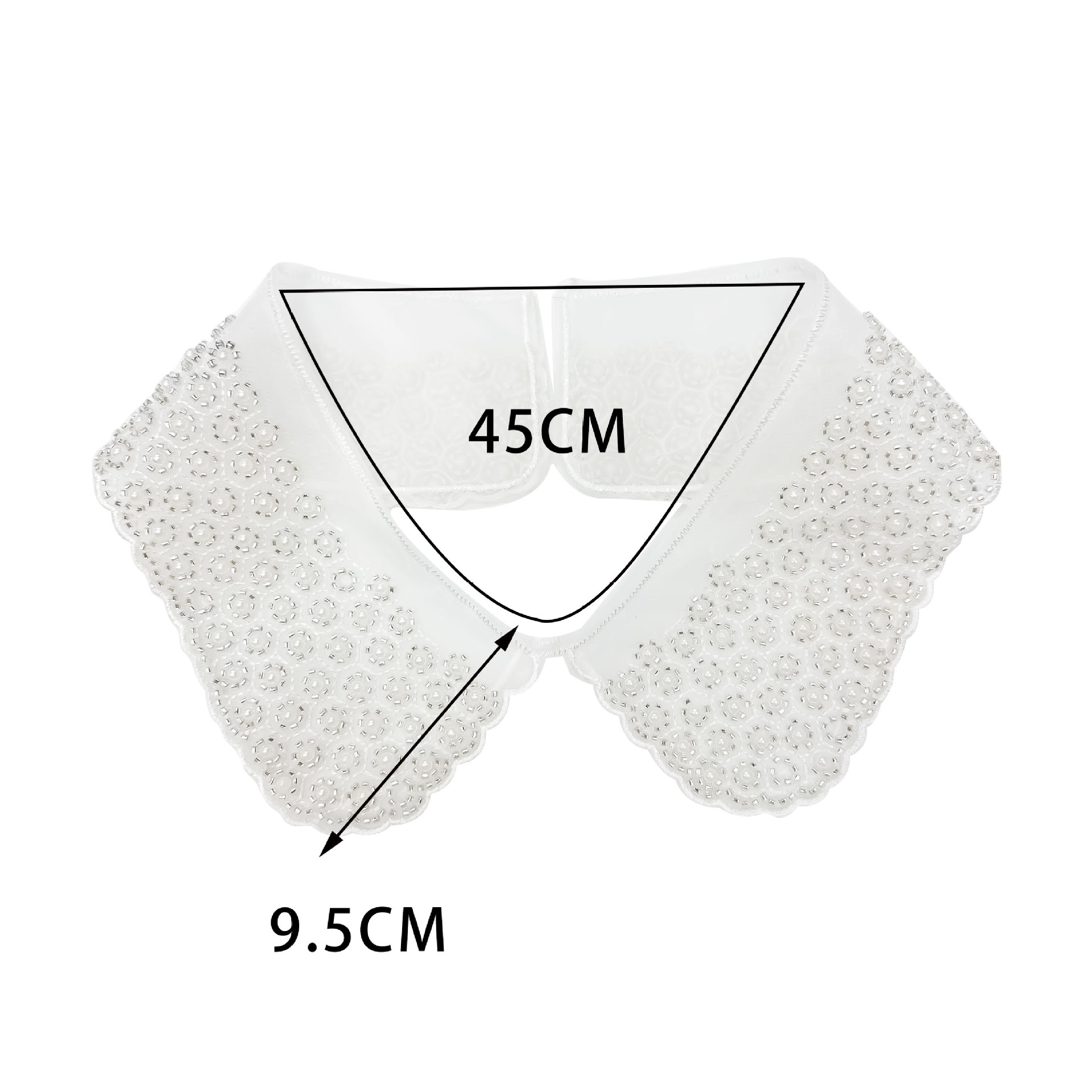 Collar de encaje blanco bordado collar de perlas punteado camisa de estilo de mujer vestido con collar de encaje decorado image 6