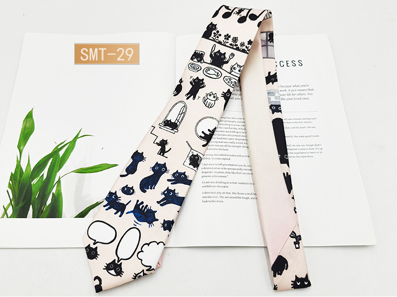 Fabricante spot impresión digital corbata de hombre estilo de Hong Kong moda retro casual animal divertido hecho a mano estilo 8cm