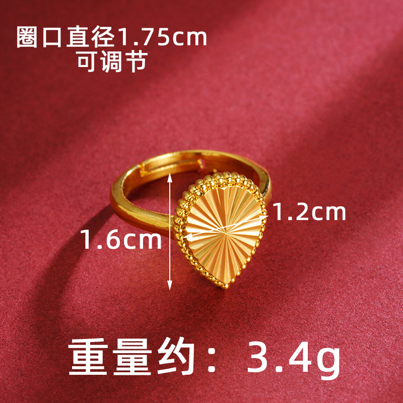 Nuevos productos de lujo ligero de verano de oro de oro de Vietnam flores collar de gota de agua combinación de anillos pernos joyería fuente al por mayor